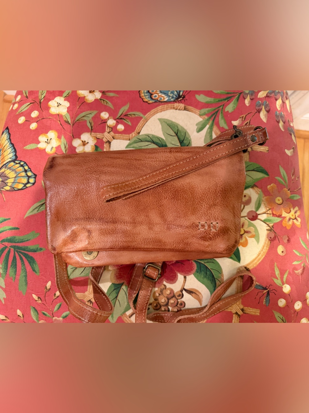 Bed Stu Cadence Distressed Tan Leather Crossbody NWOT
